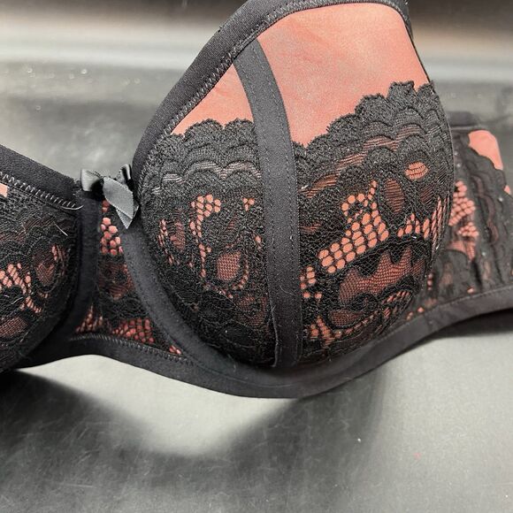 Torrid strapless push up bra womens size 46C pink black lace - Picture 6 of 6